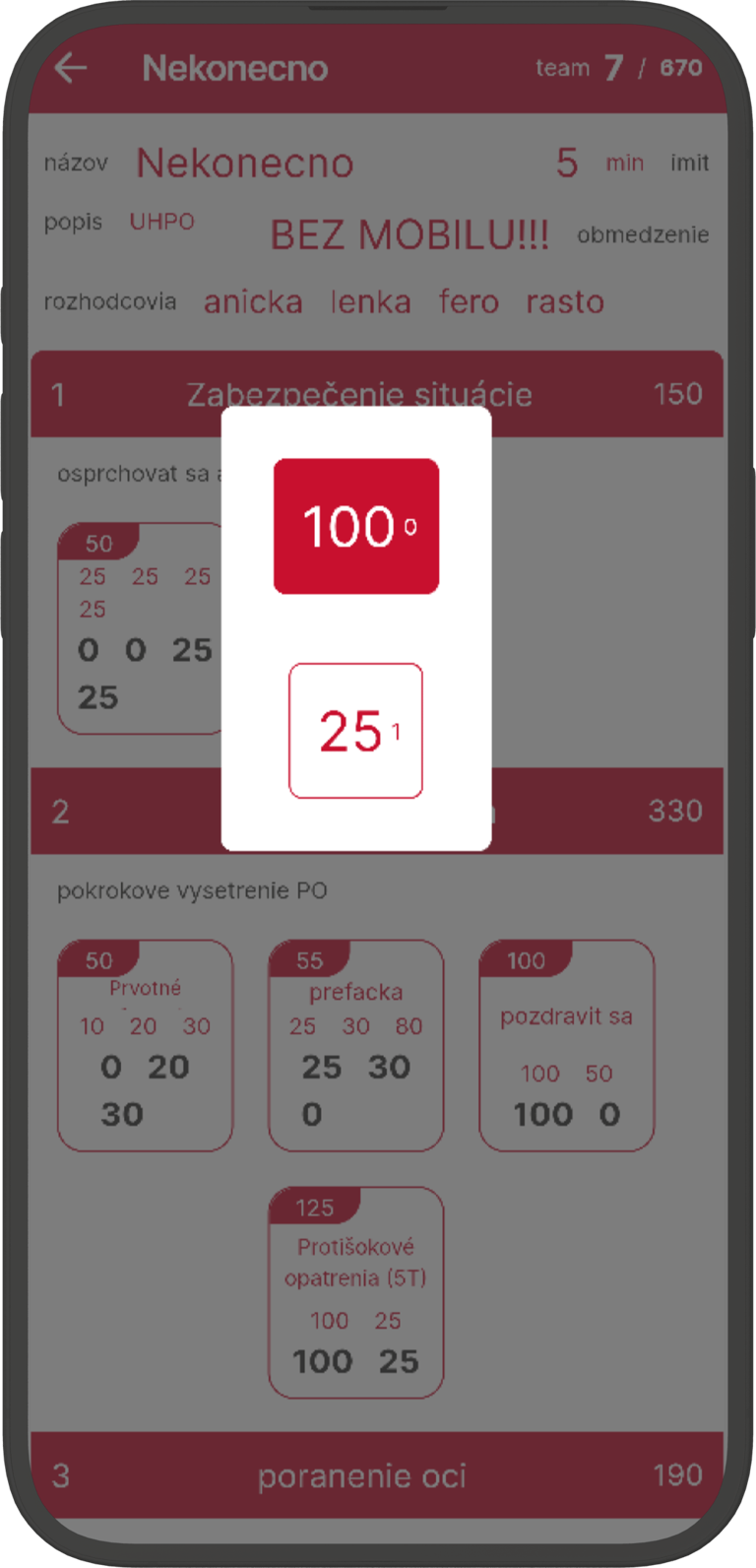 Adding points to a team